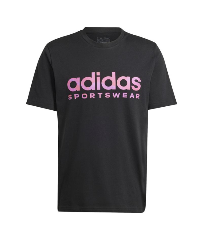 Camiseta adidas Homem House Of Tiro verão Linear Gráfico Preto