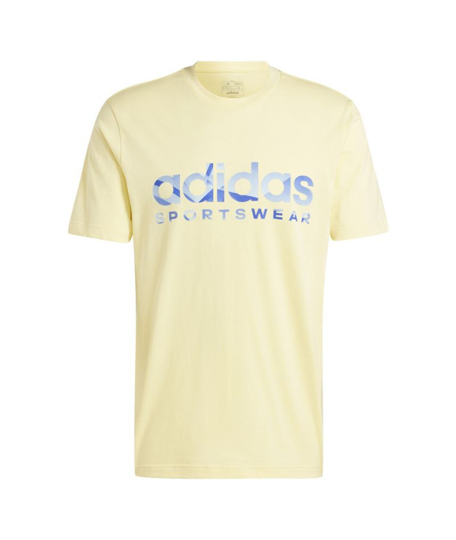 Camiseta adidas Homem House Of Tiro verão Linear Graphic Amarelo