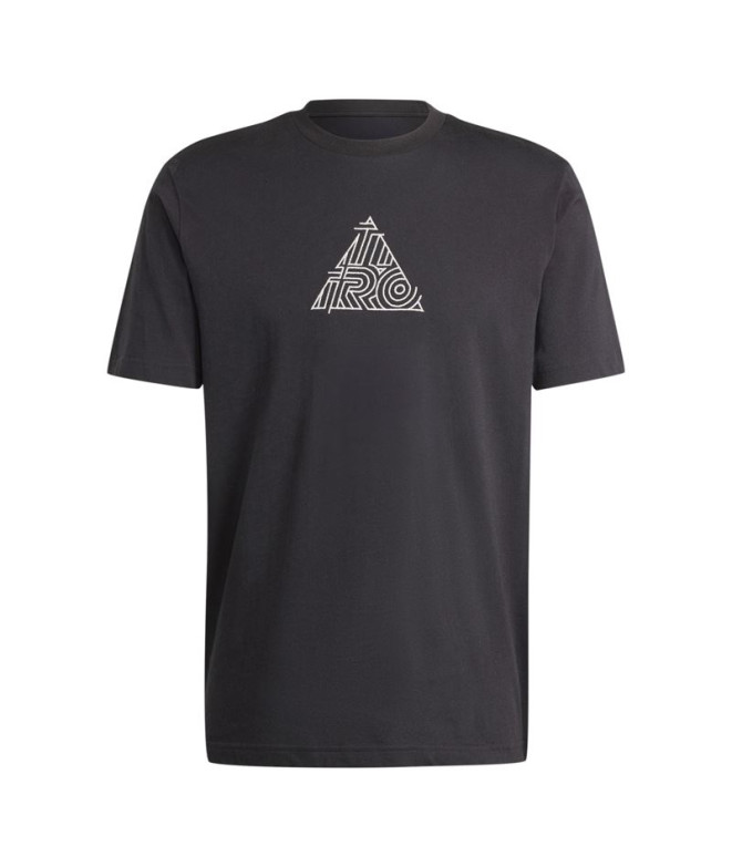 Camiseta adidas Homem Gráfico metálico House Of Tiro Preto