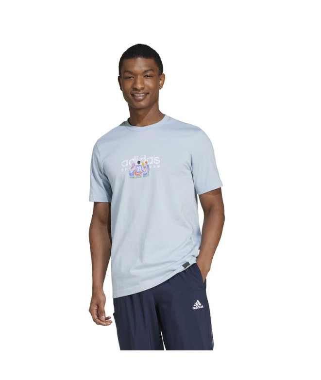 T-shirt adidas Homme Codes Linear Graphic Blue