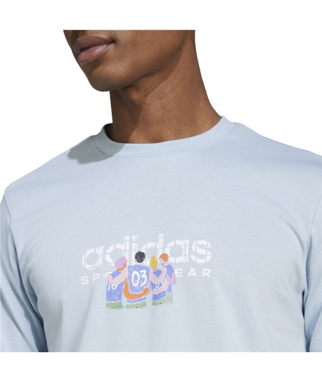 T-shirt adidas Homme Codes Linear Graphic Blue