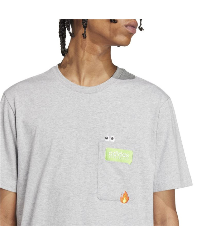 T-shirt adidas Homme Remoji Pocket Graphic Gris
