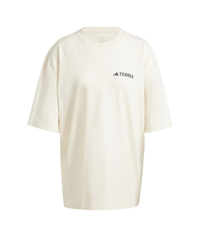 Camiseta de Montaña adidas Terrex Back Graphic Mujer Blanco