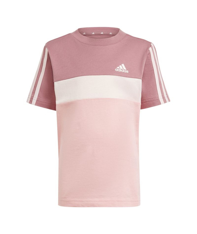 Camiseta adidas Infantil Little Tiberio 3-Stripes Colorblock Cotton Rosa