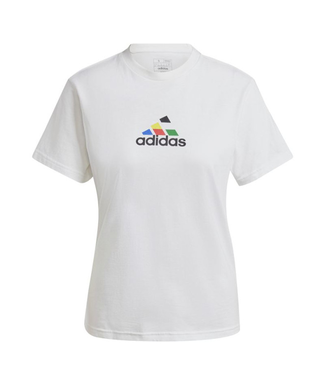 Camiseta adidas Mulher Gráfico House Of Tiro Nations Branco