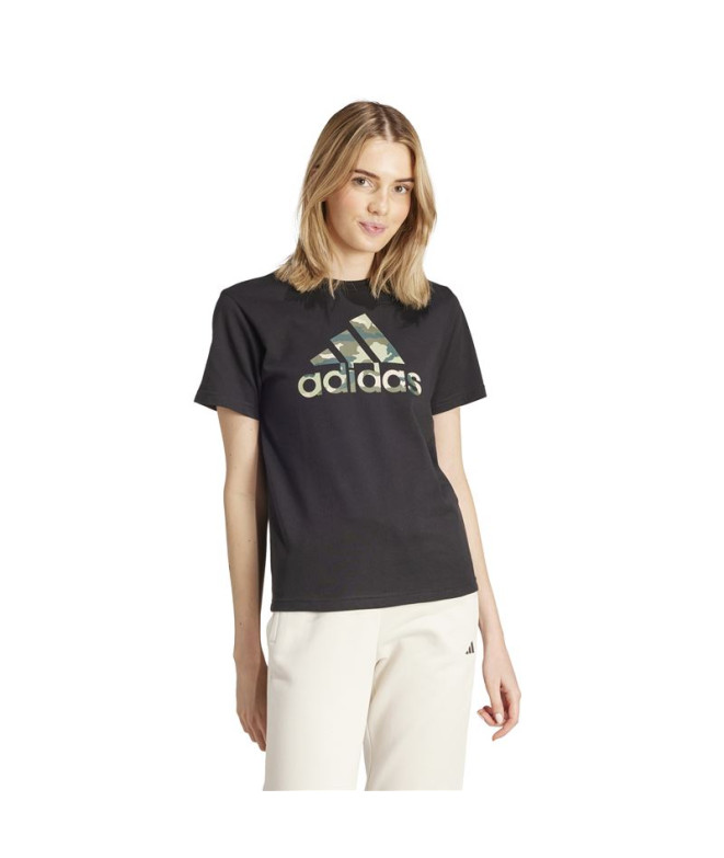 Camiseta adidas Mulher Camo Graphic Preto