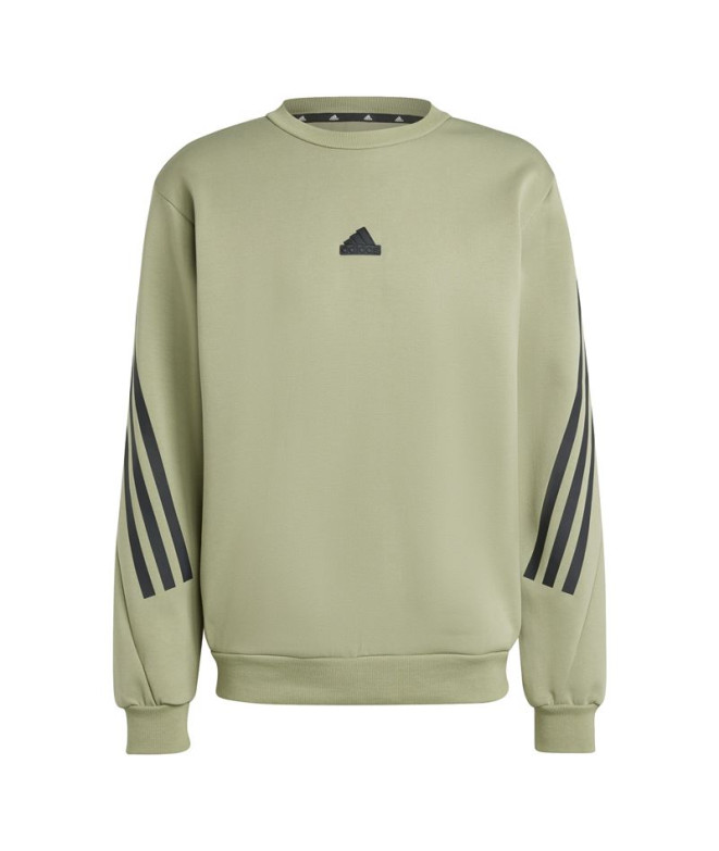 Moletom adidas Homem Future Icons 3 Band Crew Verde