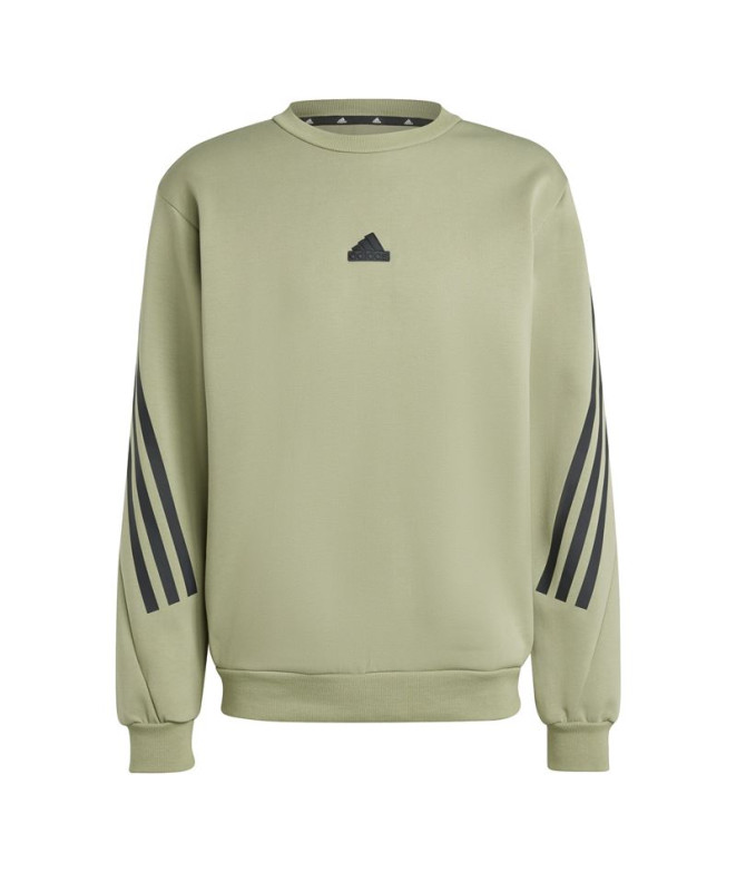 Sudadera adidas Future Icons 3 Bandas Crew Hombre Verde
