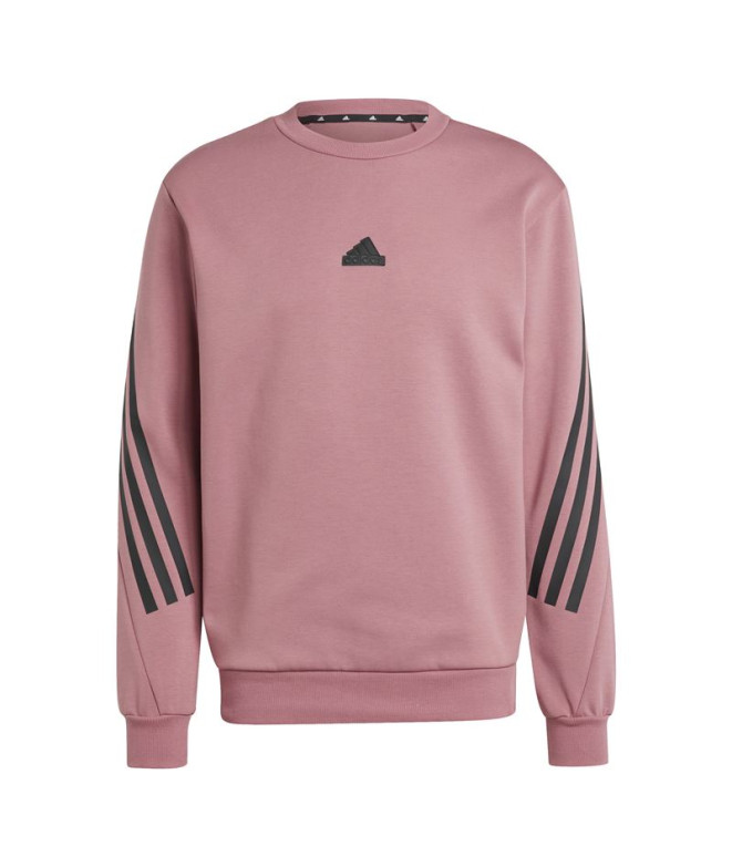 Moletom adidas Homem Future Icons 3 Band Crew Rosa