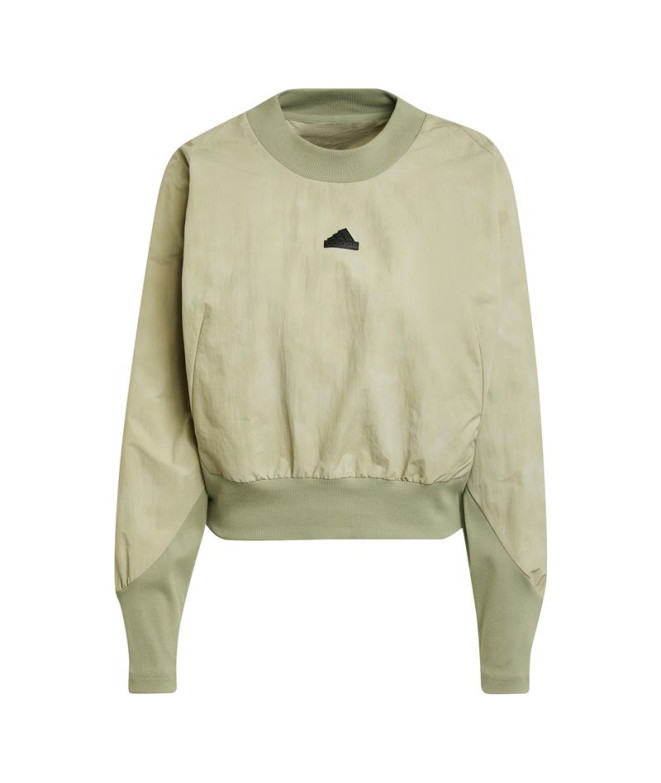 Sweat adidas Femme Z.N.E. tissé vert