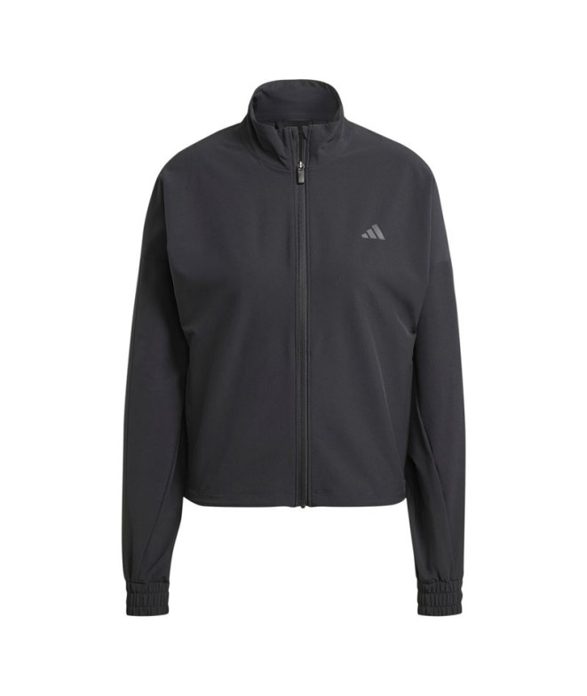 Sudadera de Fitness adidas Pacer All Gym Tonal 3 Bandas Woven Mujer Negro