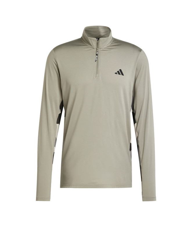 Sudadera adidas Train Essentials Camo Training 1/4 Zip Longsleeve Hombre Gris
