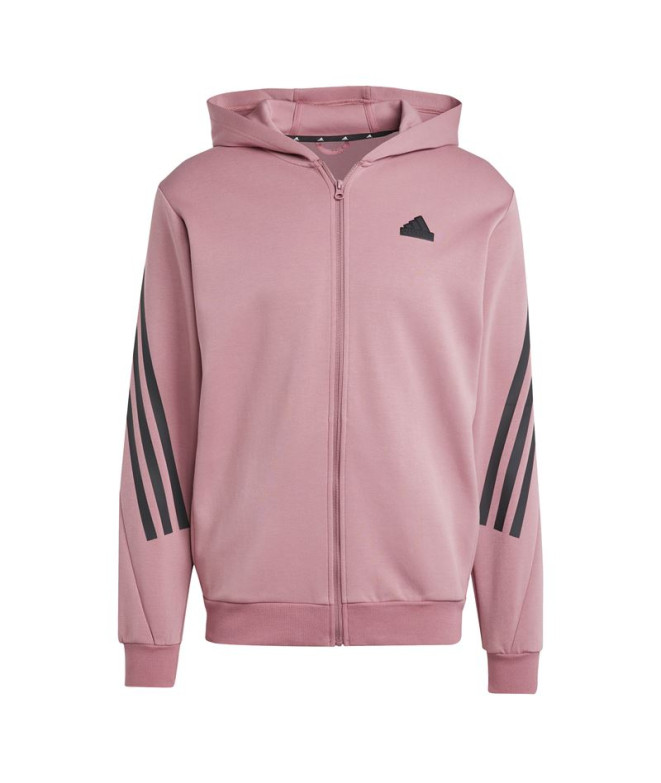 Casaco adidas Homem Casaco com capuz de 3 riscas com fecho integral Future Icons Rosa