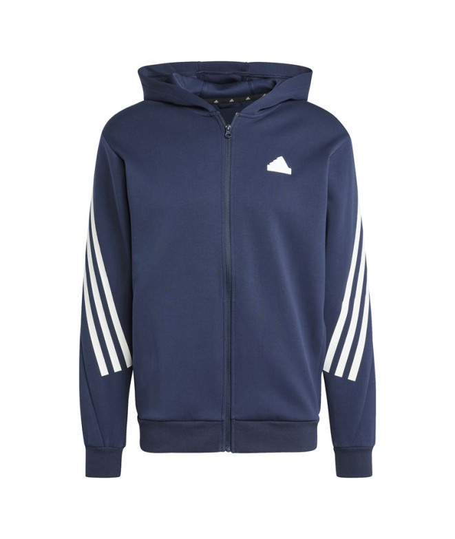 Chaqueta adidas Future Icons 3 Bandas Full-Zip Hoodie Hombre Azul