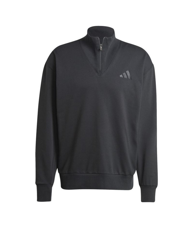 Moletom adidas Homem Tecido polar All Szn 1/4 Zip Crew Preto