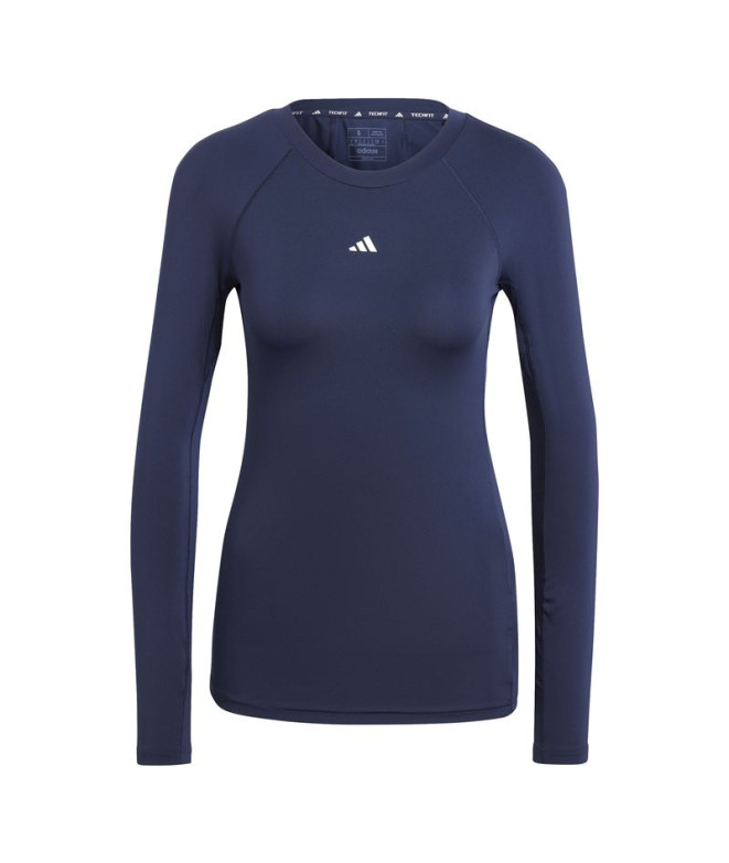 Camiseta de Fitness adidas Techfit Longsleeve Training Mujer Azul