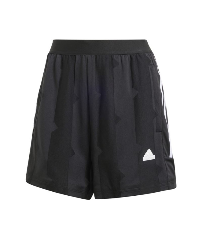 Pantalones adidas Tiro Cut 3 Bandas Jacquard Shorts Mujer Negro
