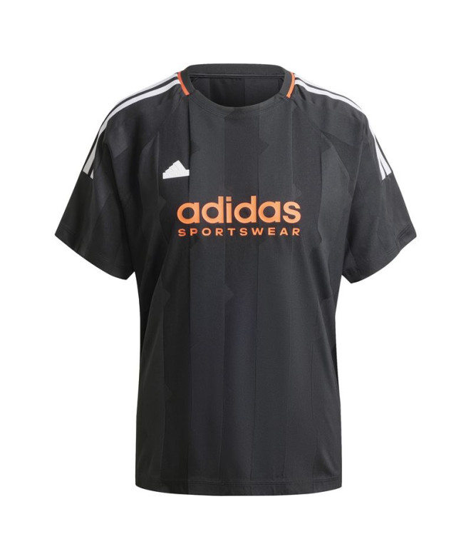 Camiseta adidas Mulher Tiro Cut 3 Band Jacquard Preto