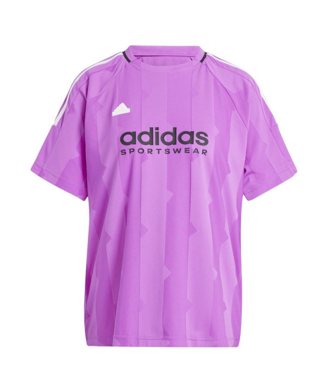 Camiseta adidas Mulher Tiro Cut 3 Stripes Jacquard Boyfriend Purple