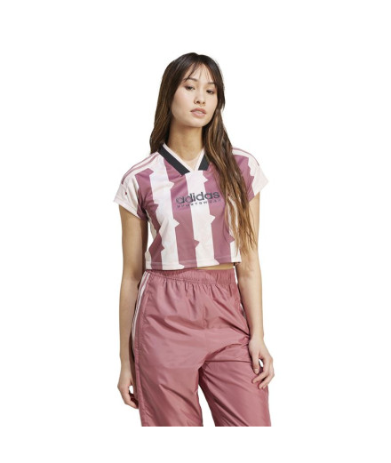 Camiseta adidas Mulher Tiro Cut 3 Stripes Print Rosa bebé 2