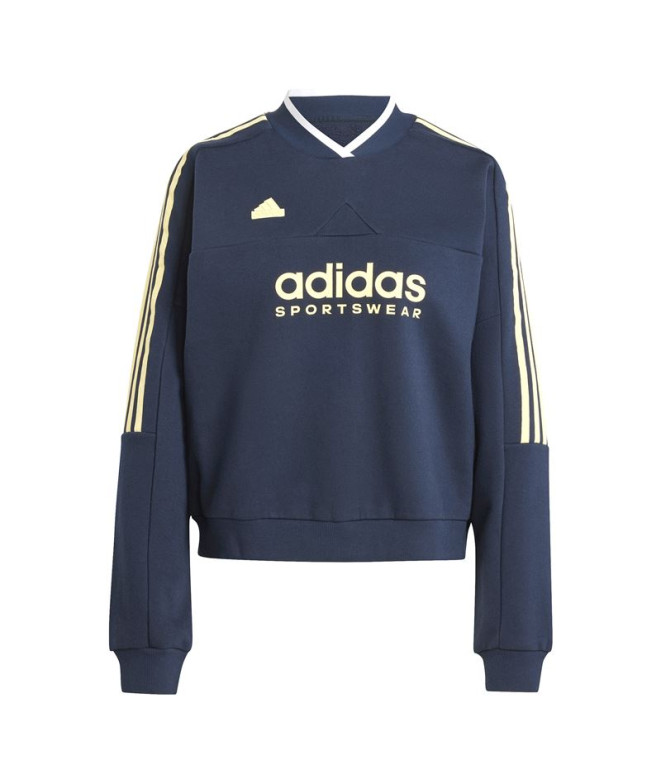 Moletom adidas Mulher Tiro Cut 3 Band Fleece Azul