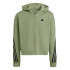 Chaqueta adidas Future Icons 3 Bandas Cotton Fullzip Hoodie Niña Verde