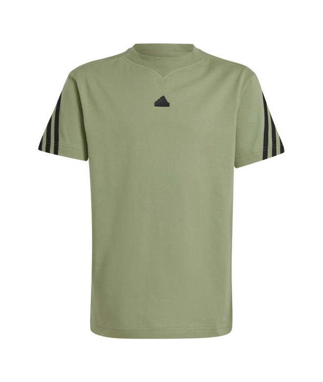 Camiseta adidas Infantil Future Icons 3 Stripes Verde