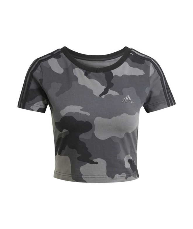 Camiseta adidas Mulher Essentials 3 Band Camo Print Bebé Preto