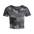 Camiseta adidas Essentials 3 Bandas Camo Print Baby Mujer Negro