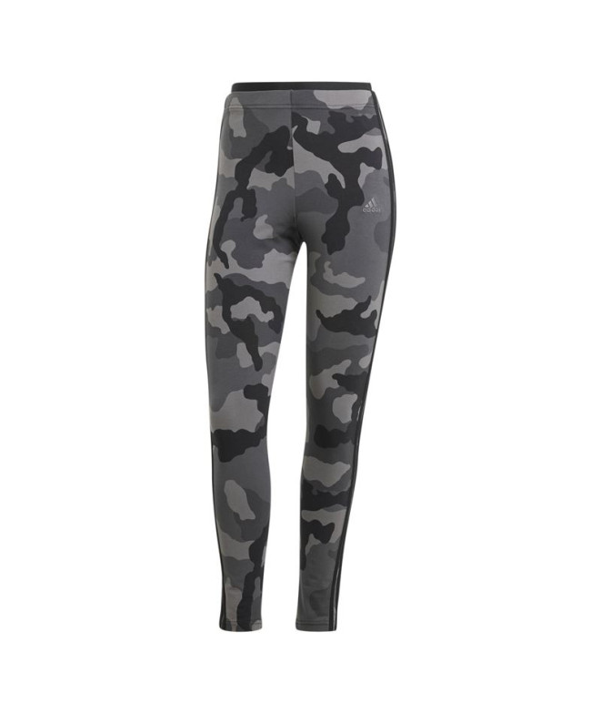 Mallas adidas Essentials 3 Bandas Camo Print 7/8 Length Mujer Negro