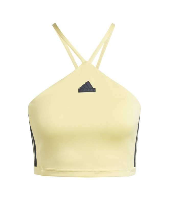 Camiseta adidas Tiro Cut 3 Bandas Summer Triangle Top Mujer Amarillo
