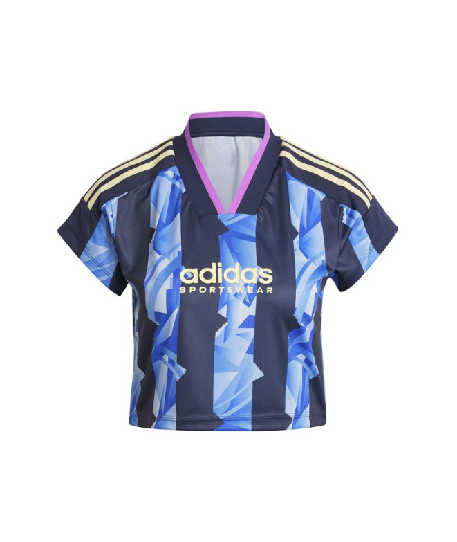 Camiseta adidas Tiro Cut 3 Bandas Print Baby Mujer Azul