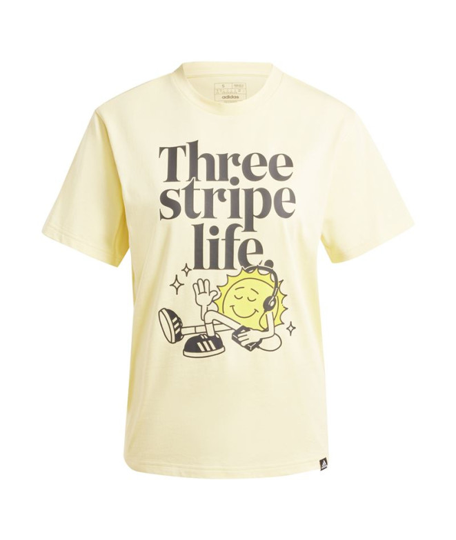 Camiseta adidas Mulher Gráfico de positividade Amarelo