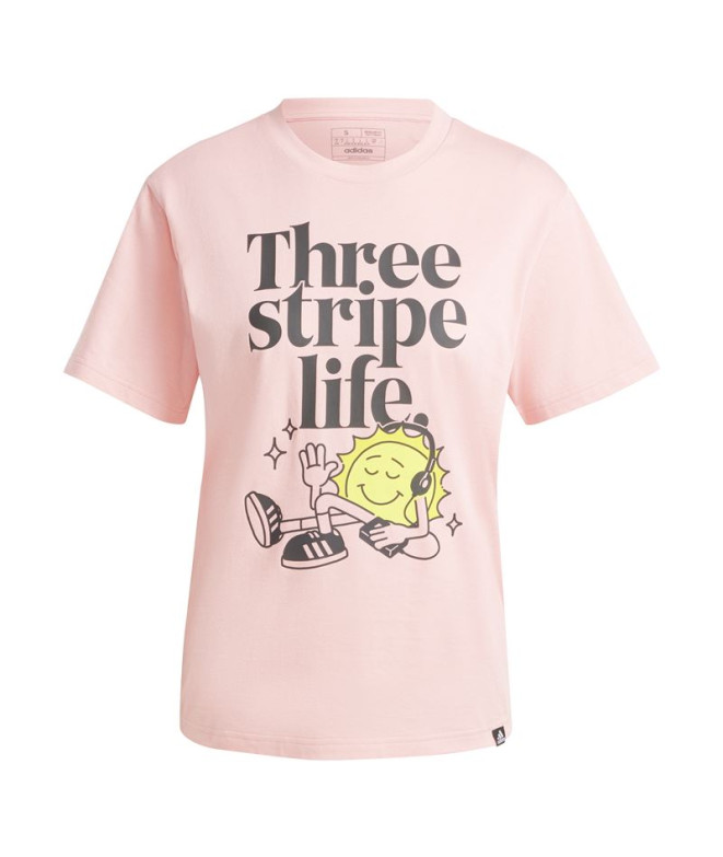 Camiseta adidas Mulher Gráfico de positividade cor-de-rosa