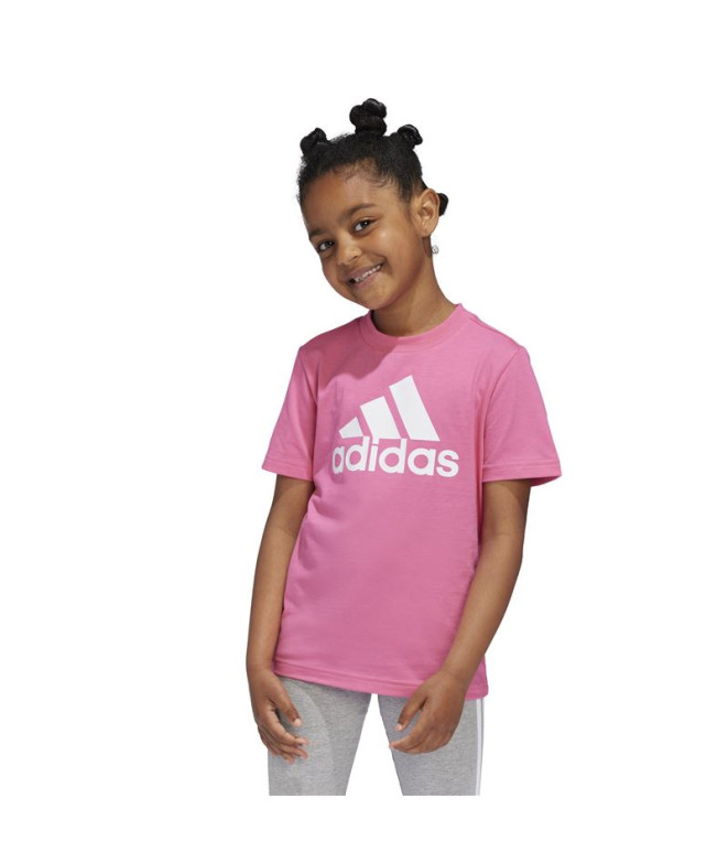 T shirt adidas Enfant Little Essentials Logo Rose