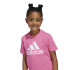 Camiseta adidas Infantil Logotipo Little Essentials cor-de-rosa