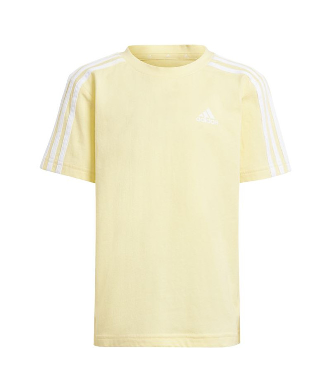 Camiseta adidas Little Essentials 3 Bandas Cotton Infantil Amarillo