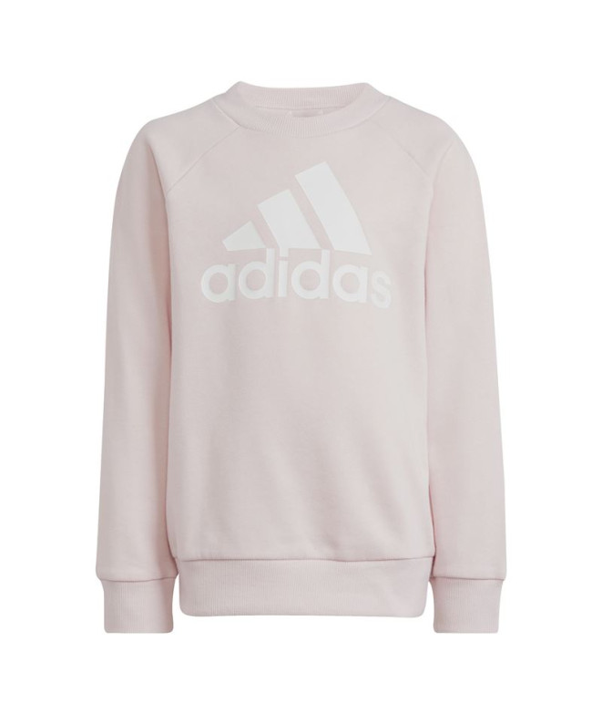 Conjunto adidas Set French Terry Infantil Jogger com logótipo Little Essentials Rosa