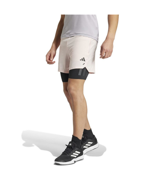 Pantalones de Fitness Power 2In1 Hombre Rosa