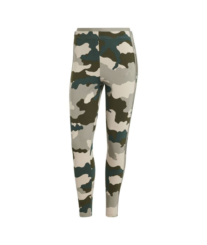 Mallas adidas Essentials 3 Bandas Camo Print 7/8 Length Mujer Gris