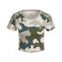 Camiseta adidas Essentials 3 Bandas Camo Print Baby Mujer Gris