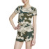 Camiseta adidas Essentials 3 Bandas Camo Print Baby Mujer Gris