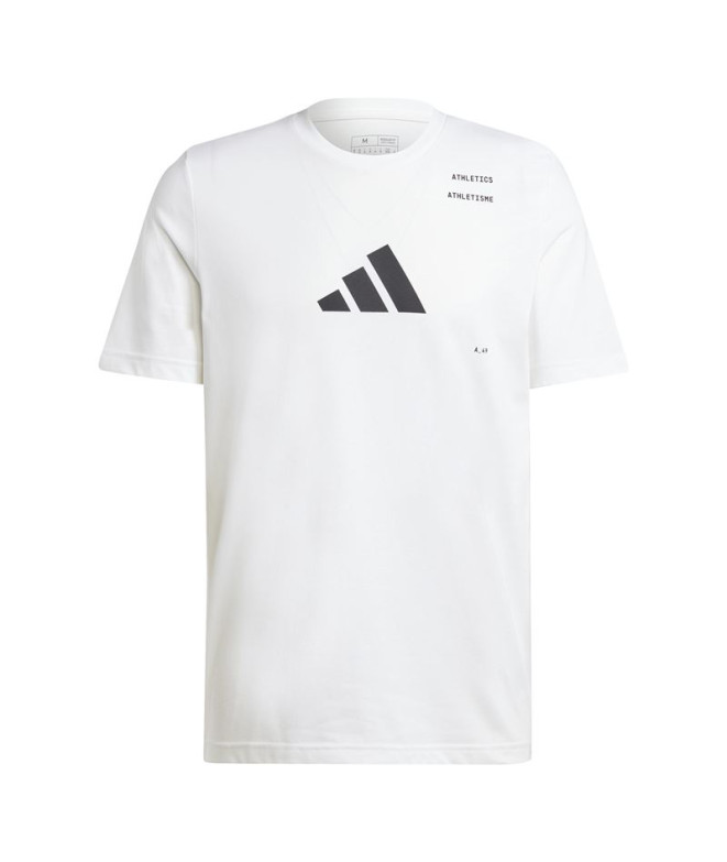 Camiseta Running adidas Homem de Ath Cat G White