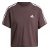 Camiseta adidas Top Mulher Essentials 3 Band Single Jersey Cropped Castanho