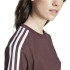 Camiseta adidas Top Mulher Essentials 3 Band Single Jersey Cropped Castanho
