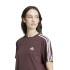 Camiseta adidas Top Mulher Essentials 3 Band Single Jersey Cropped Castanho