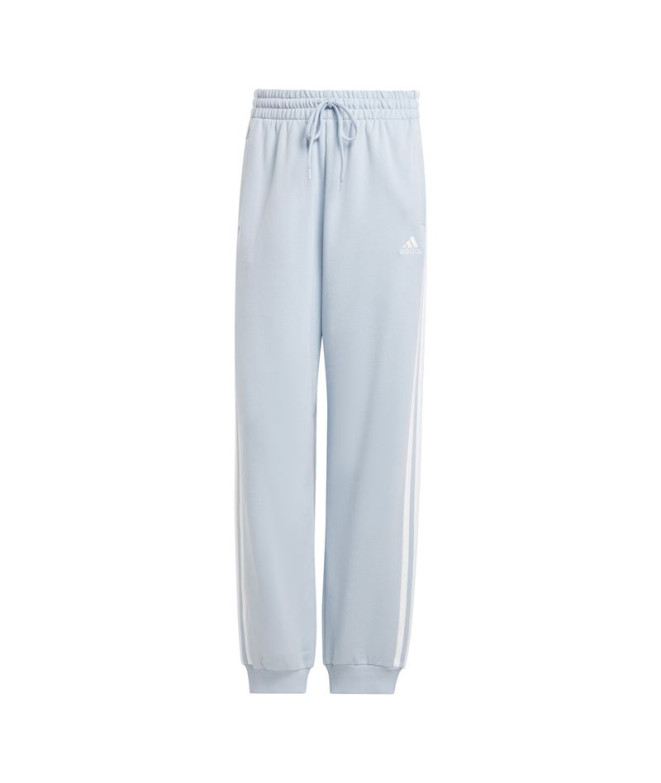 Pantalón adidas Essentials 3 Bandas French Terry Loose Mujer Azul