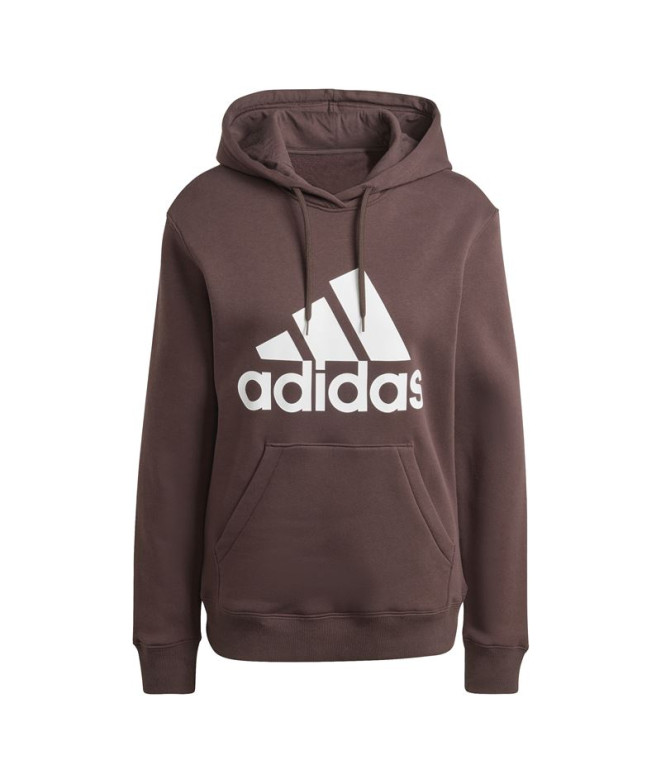 Moletom adidas Mulher Velo Essentials Big Logo Regular Castanho