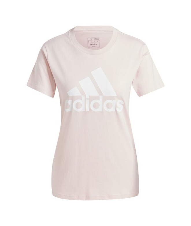 Camiseta adidas Mulher Grande logótipo cor-de-rosa