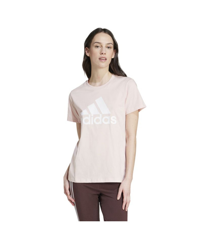 Camiseta adidas Mulher Grande logótipo cor-de-rosa